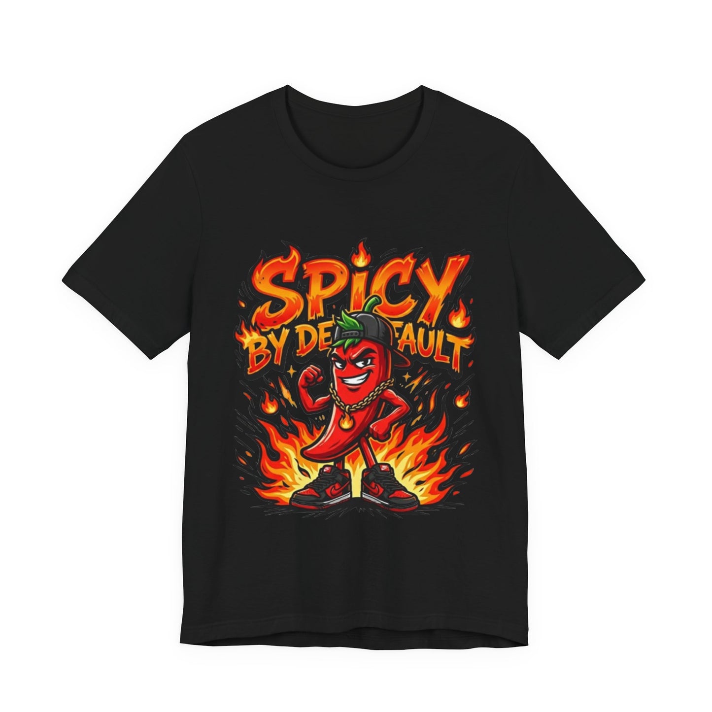 Spicy By Default T-Shirt — Funny Hot Pepper Graphic Tee