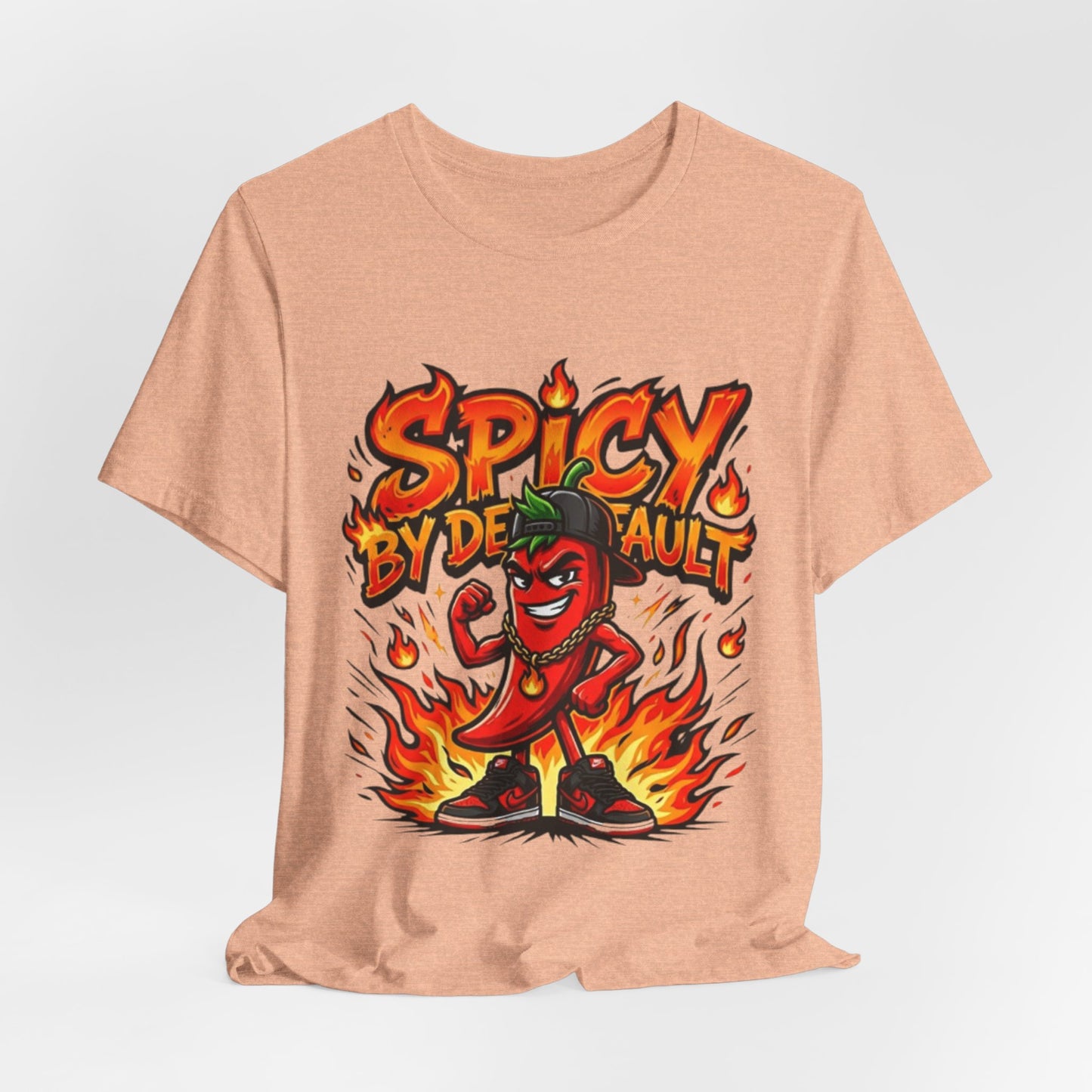 Spicy By Default T-Shirt — Funny Hot Pepper Graphic Tee
