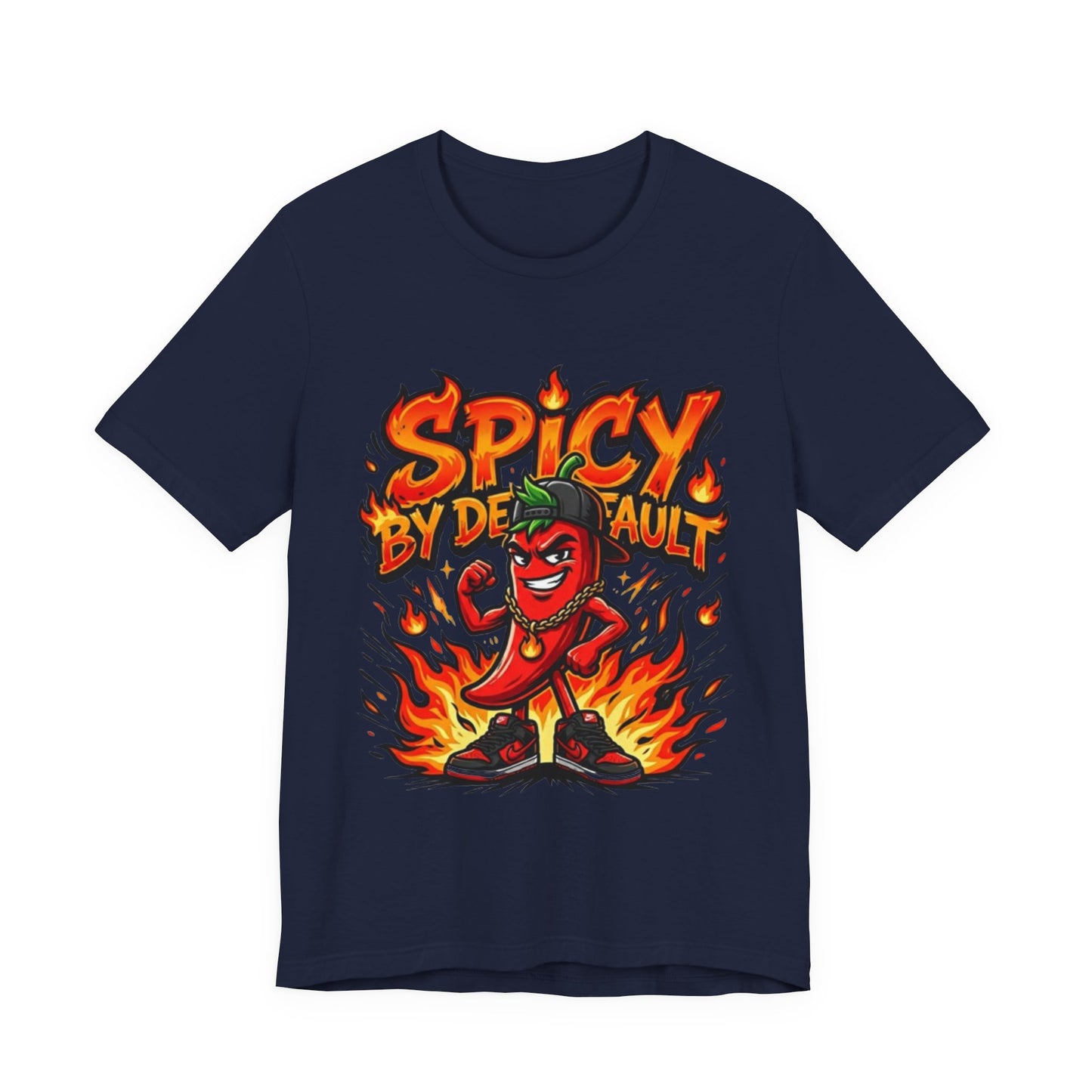 Spicy By Default T-Shirt — Funny Hot Pepper Graphic Tee
