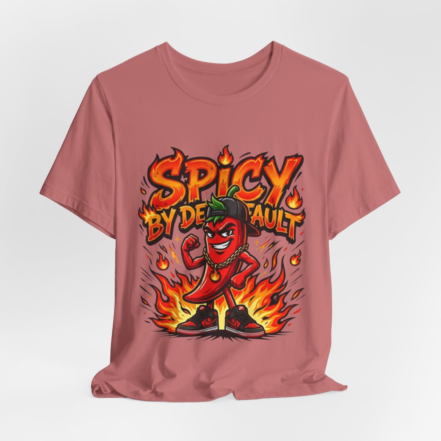 Spicy By Default T-Shirt — Funny Hot Pepper Graphic Tee