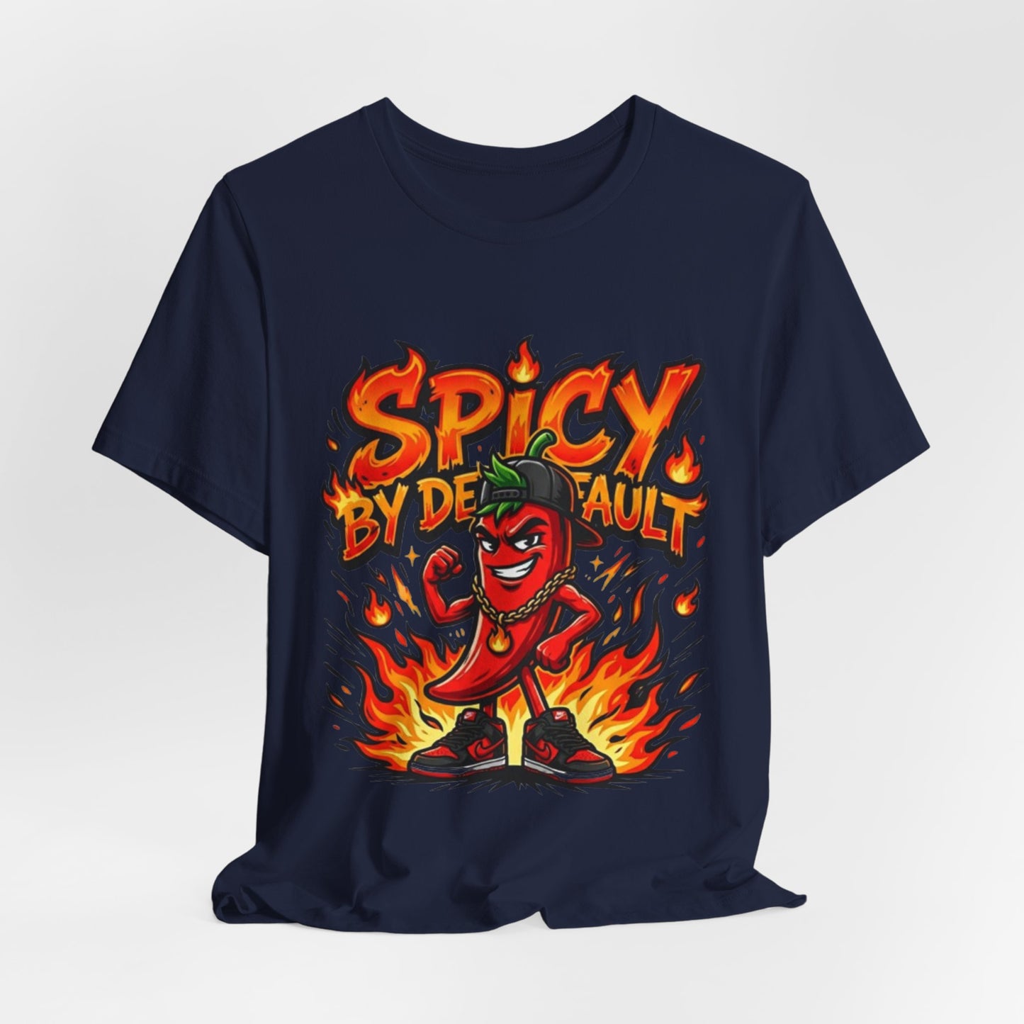 Spicy By Default T-Shirt — Funny Hot Pepper Graphic Tee