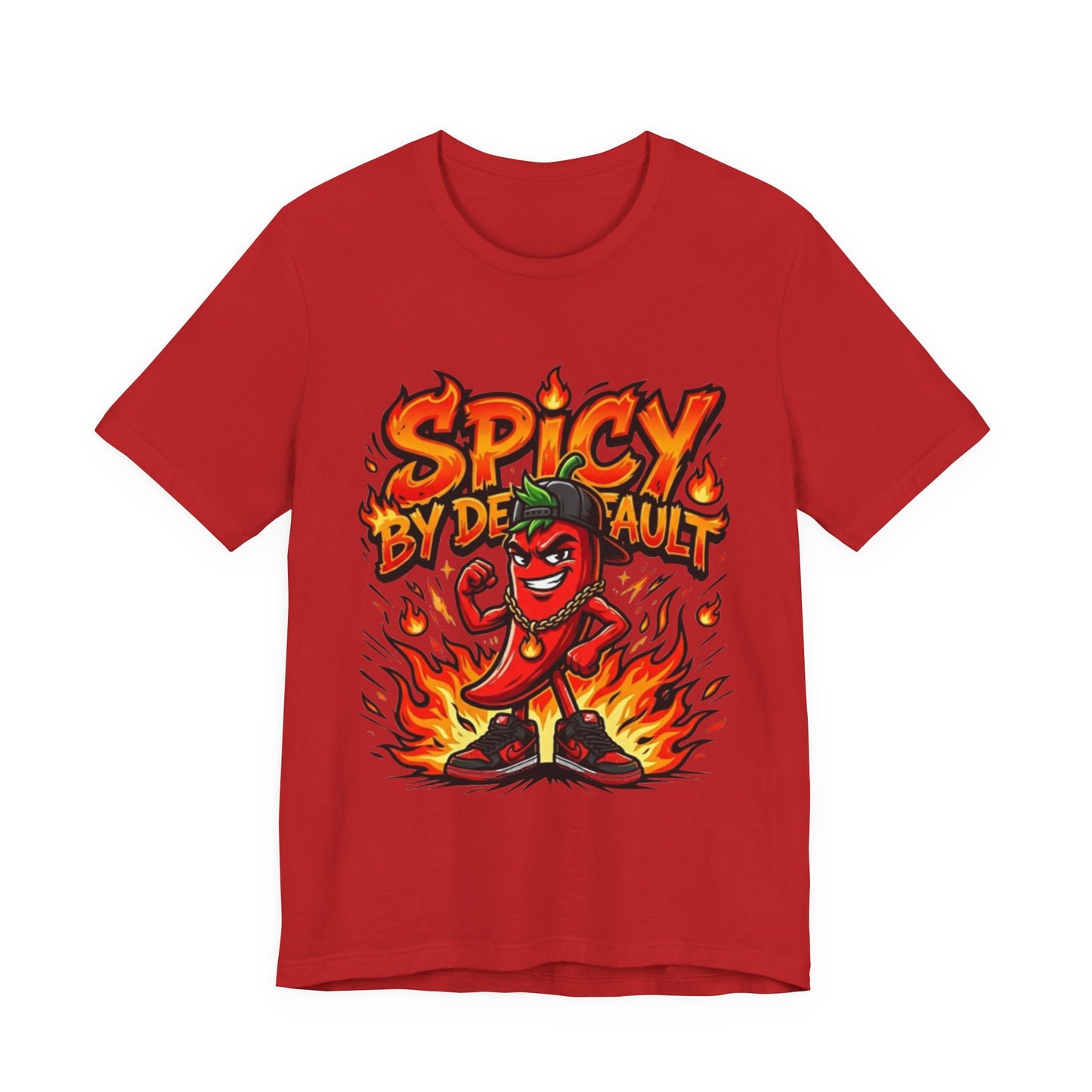 Spicy By Default T-Shirt — Funny Hot Pepper Graphic Tee