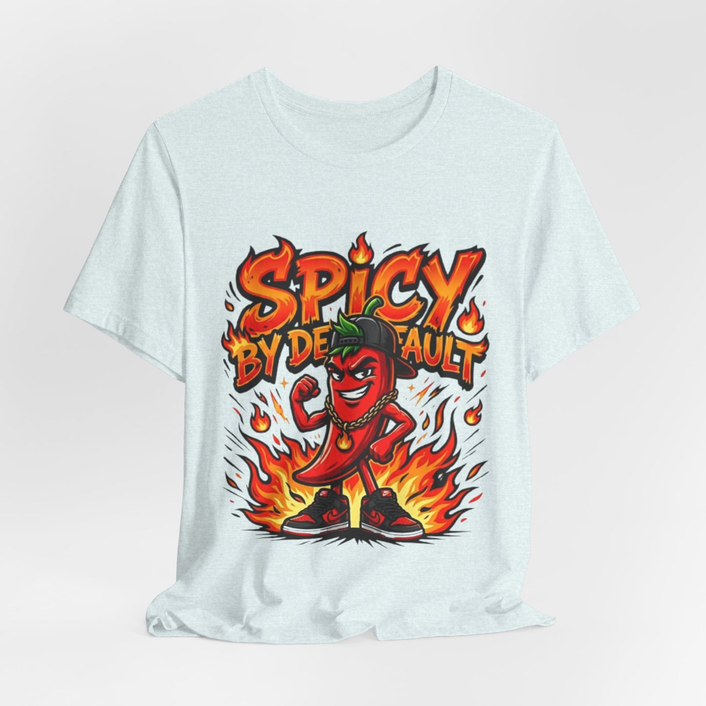 Spicy By Default T-Shirt — Funny Hot Pepper Graphic Tee