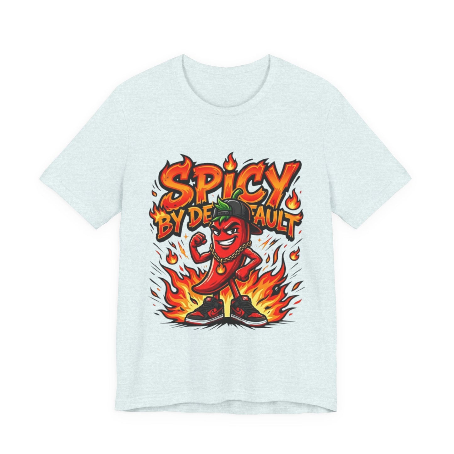 Spicy By Default T-Shirt — Funny Hot Pepper Graphic Tee