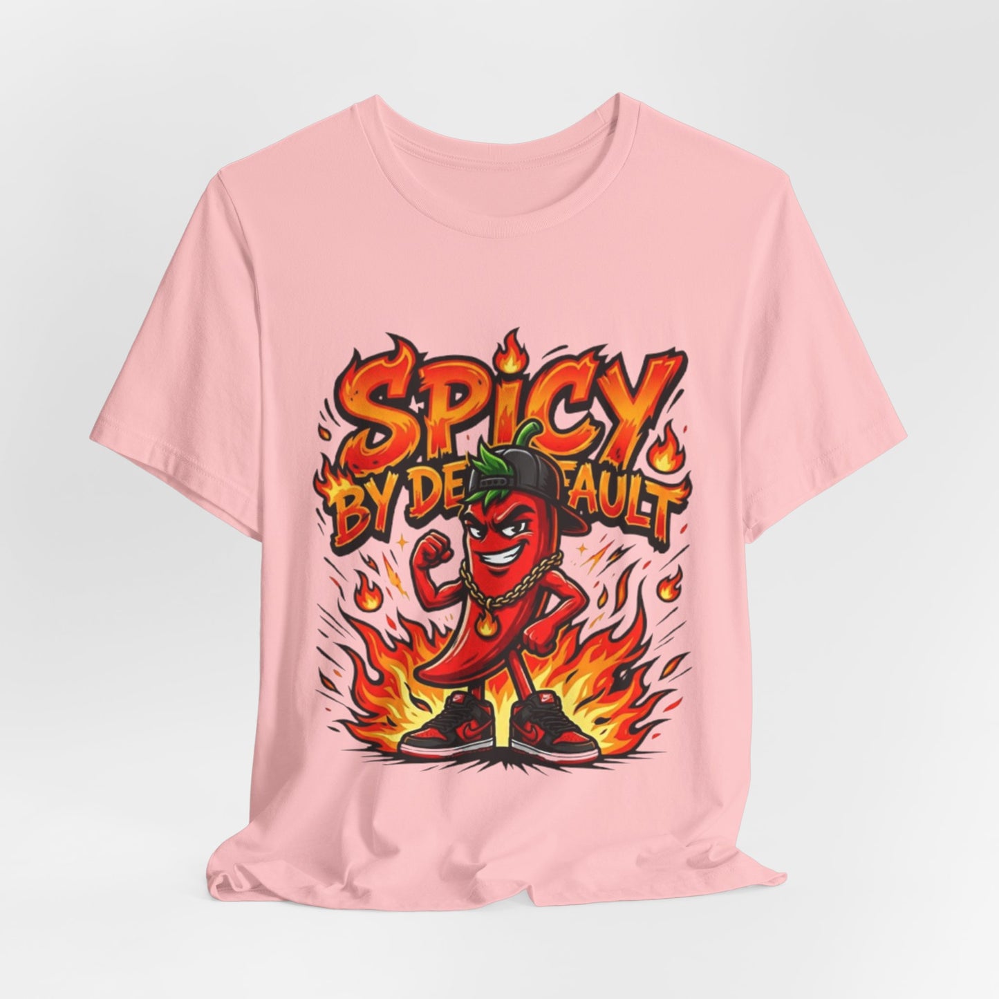 Spicy By Default T-Shirt — Funny Hot Pepper Graphic Tee