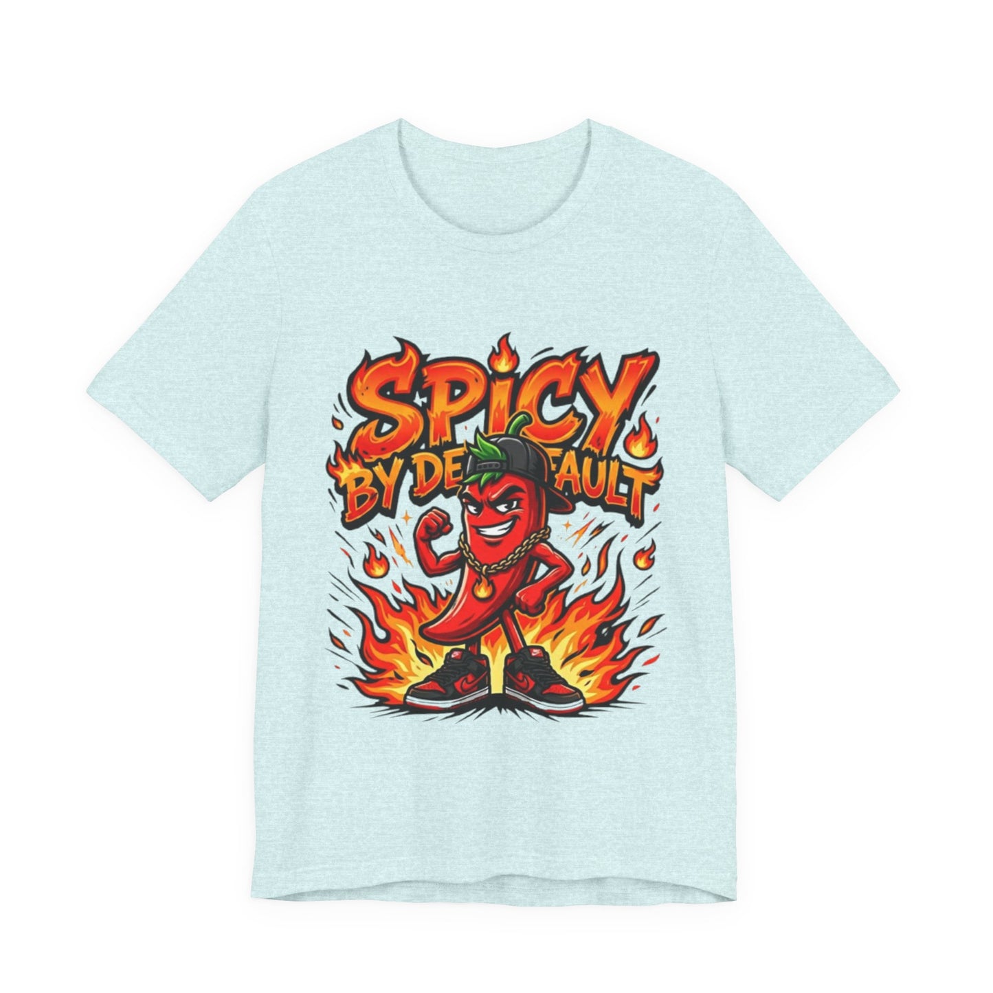 Spicy By Default T-Shirt — Funny Hot Pepper Graphic Tee