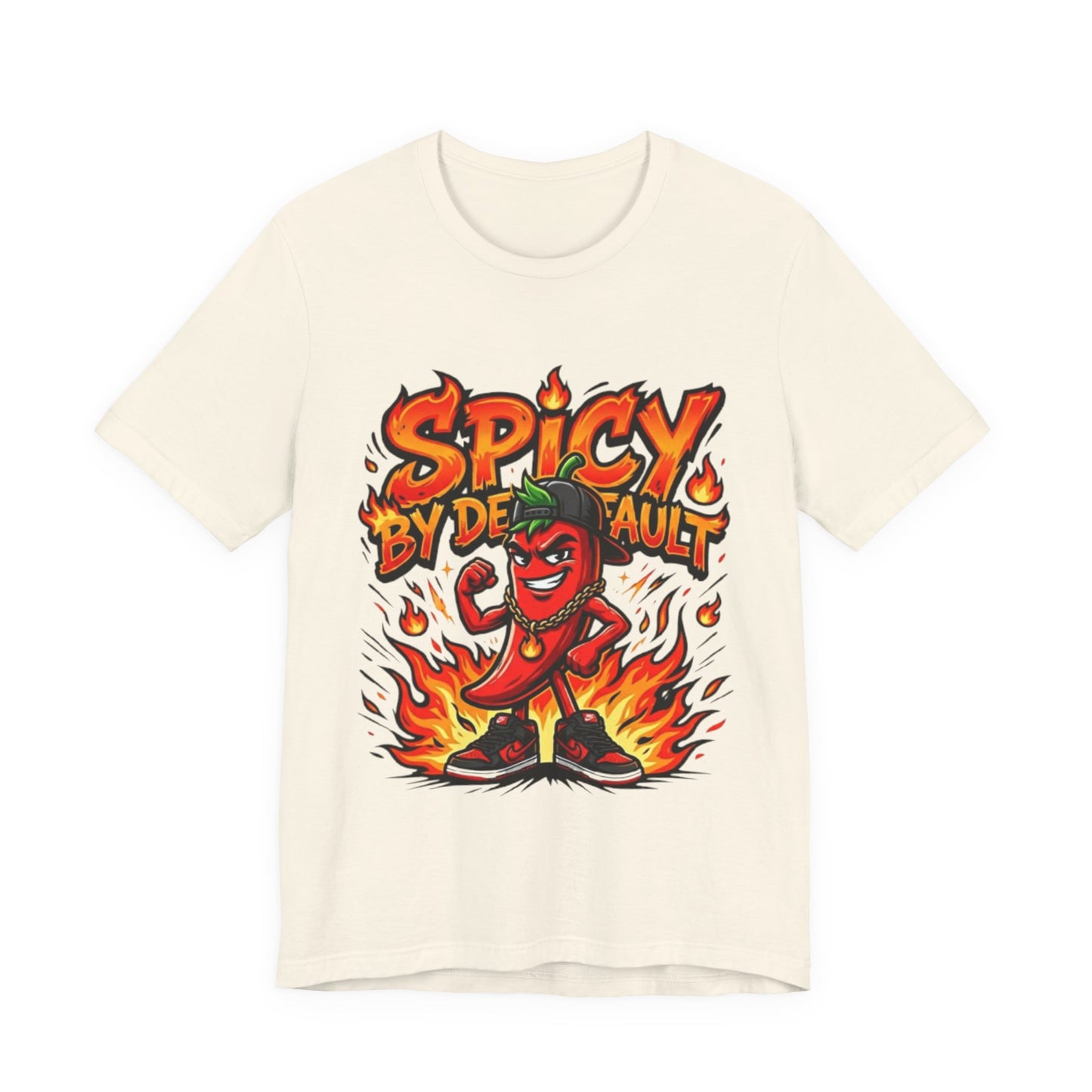 Spicy By Default T-Shirt — Funny Hot Pepper Graphic Tee