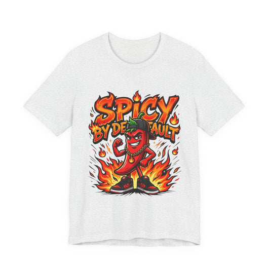 Spicy By Default T-Shirt — Funny Hot Pepper Graphic Tee
