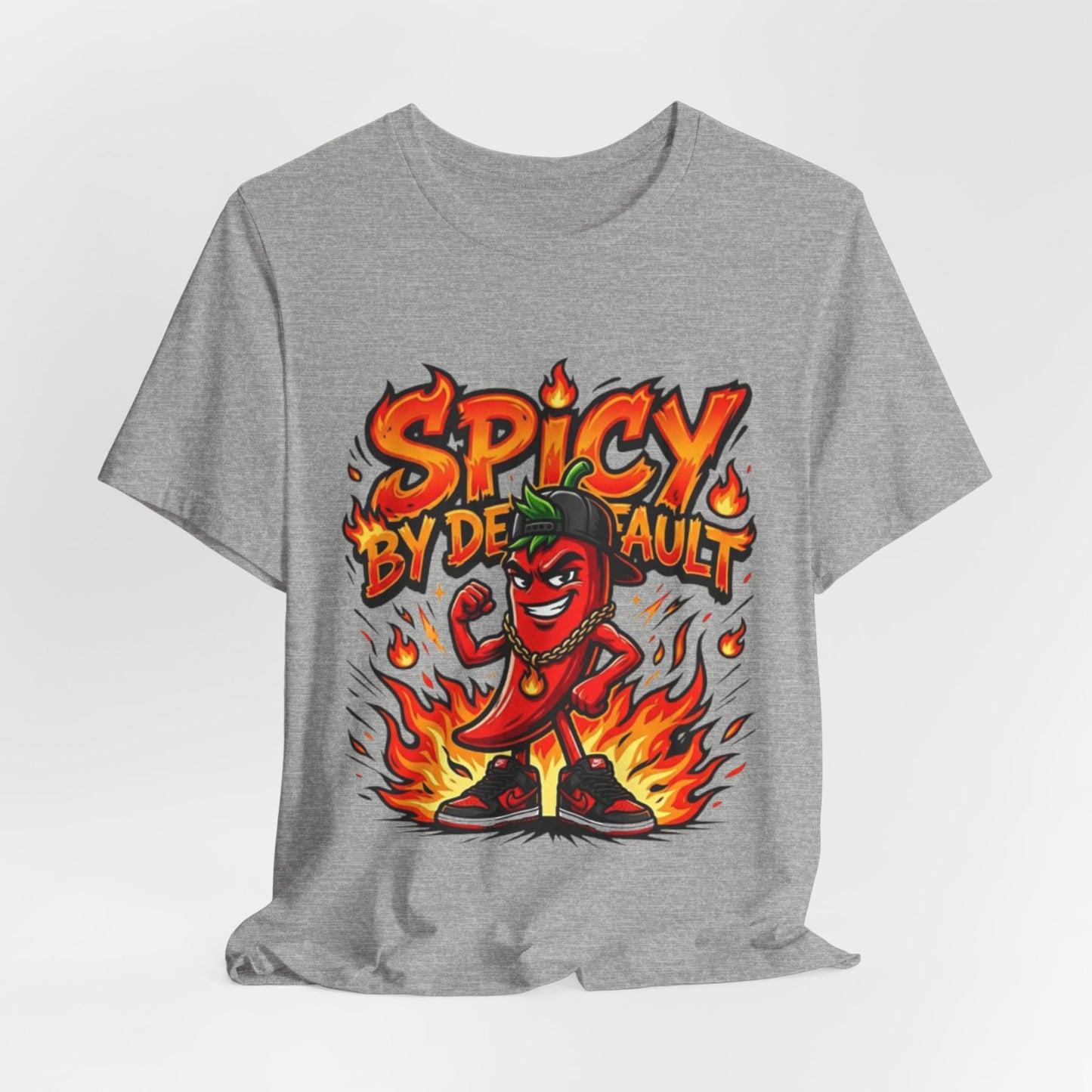 Spicy By Default T-Shirt — Funny Hot Pepper Graphic Tee