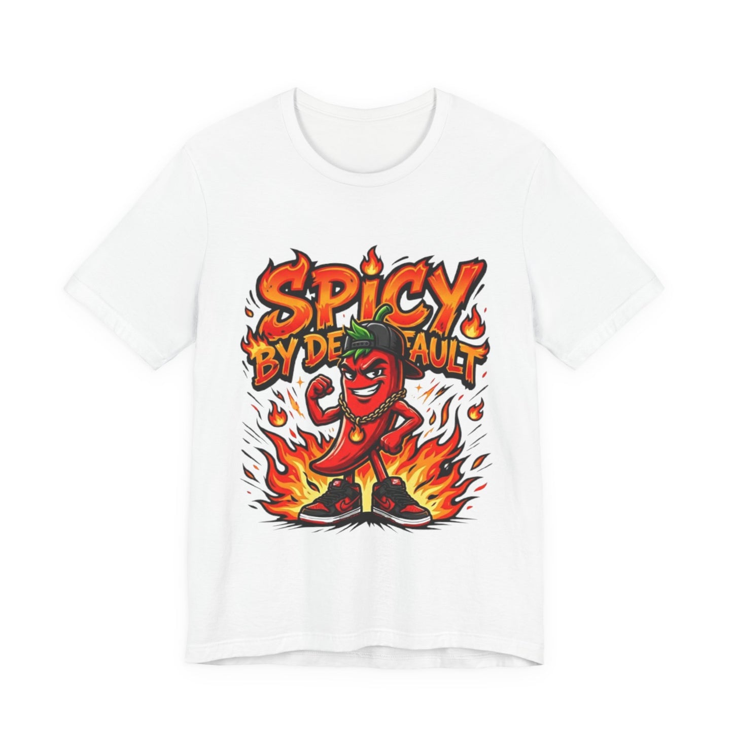Spicy By Default T-Shirt — Funny Hot Pepper Graphic Tee