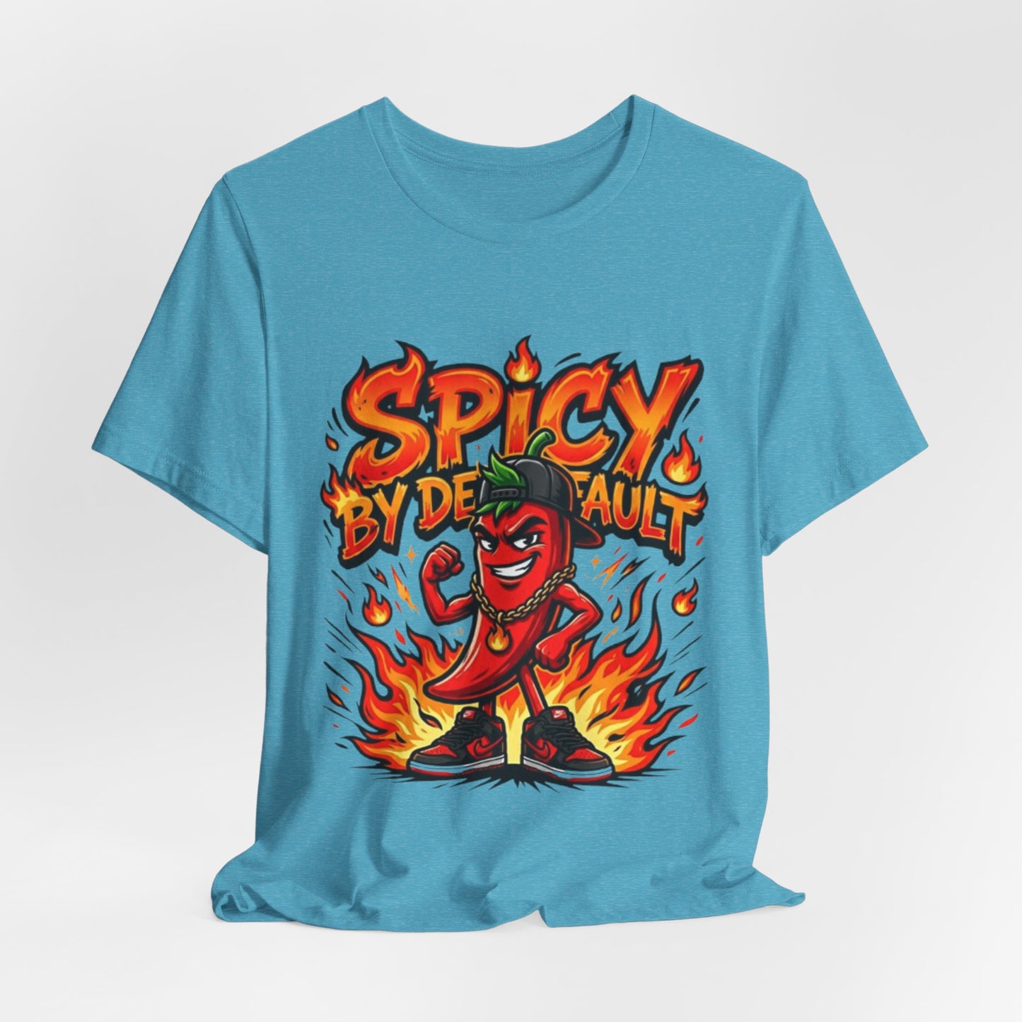 Spicy By Default T-Shirt — Funny Hot Pepper Graphic Tee