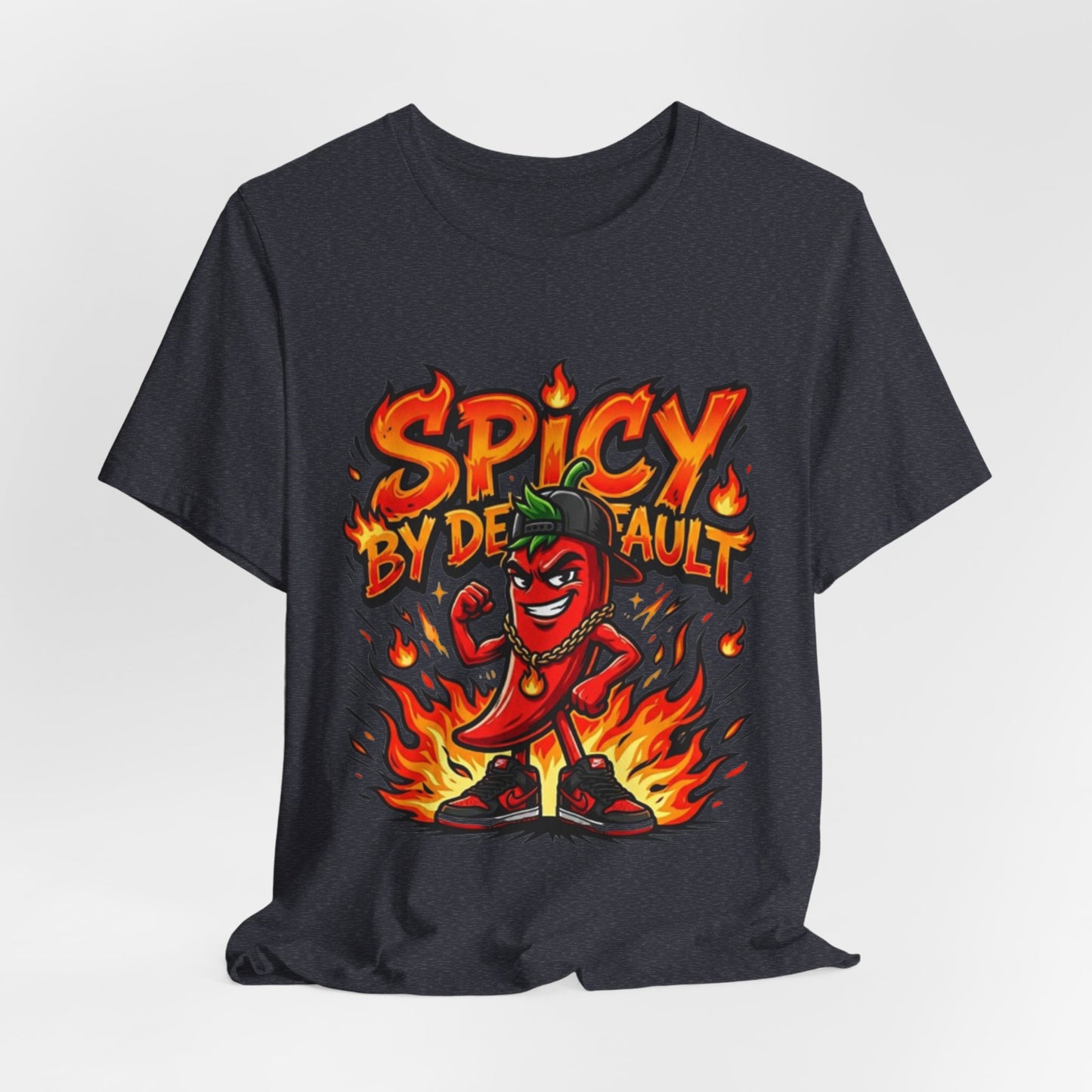 Spicy By Default T-Shirt — Funny Hot Pepper Graphic Tee
