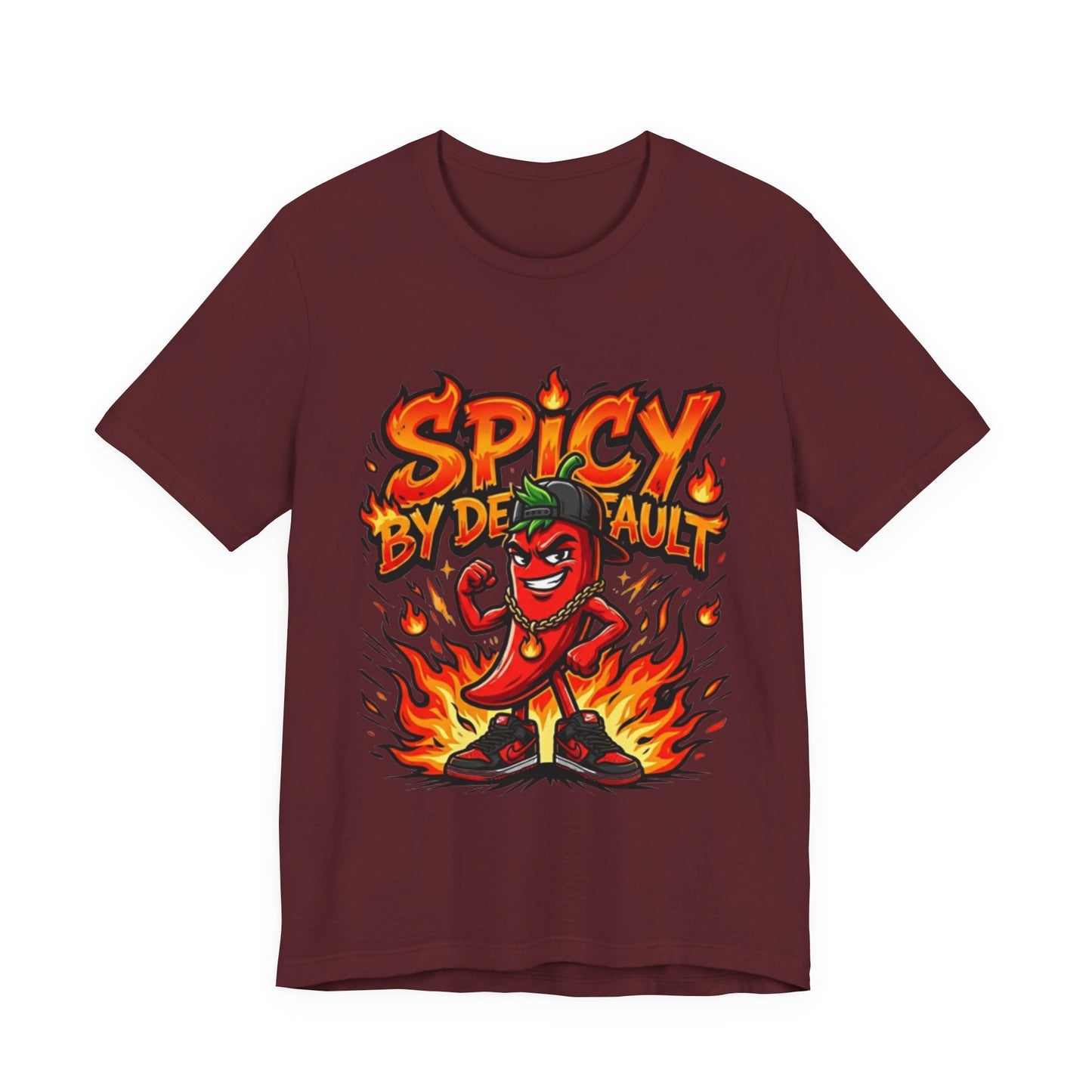 Spicy By Default T-Shirt — Funny Hot Pepper Graphic Tee