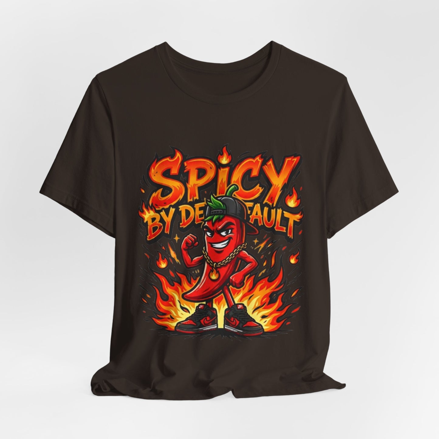 Spicy By Default T-Shirt — Funny Hot Pepper Graphic Tee