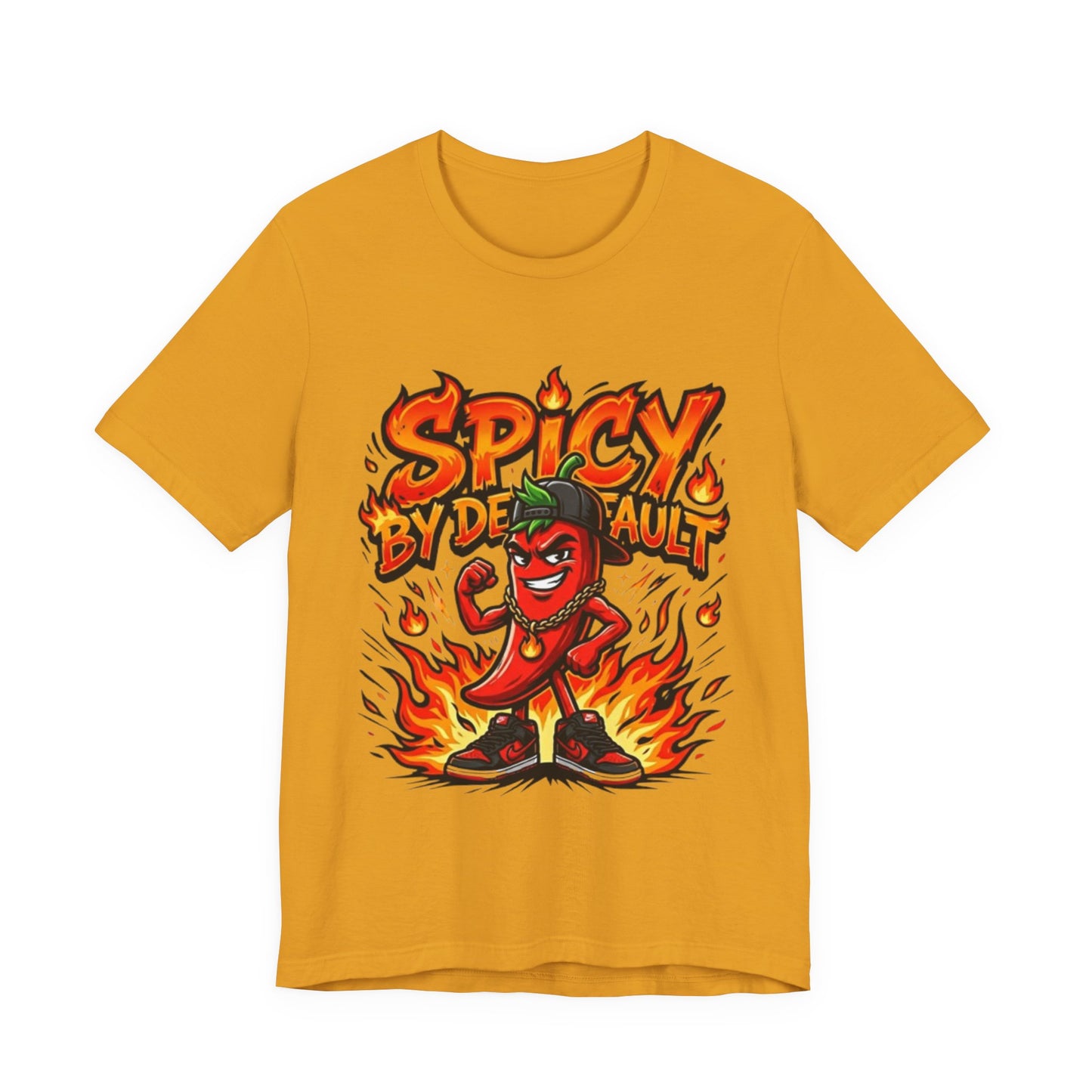 Spicy By Default T-Shirt — Funny Hot Pepper Graphic Tee