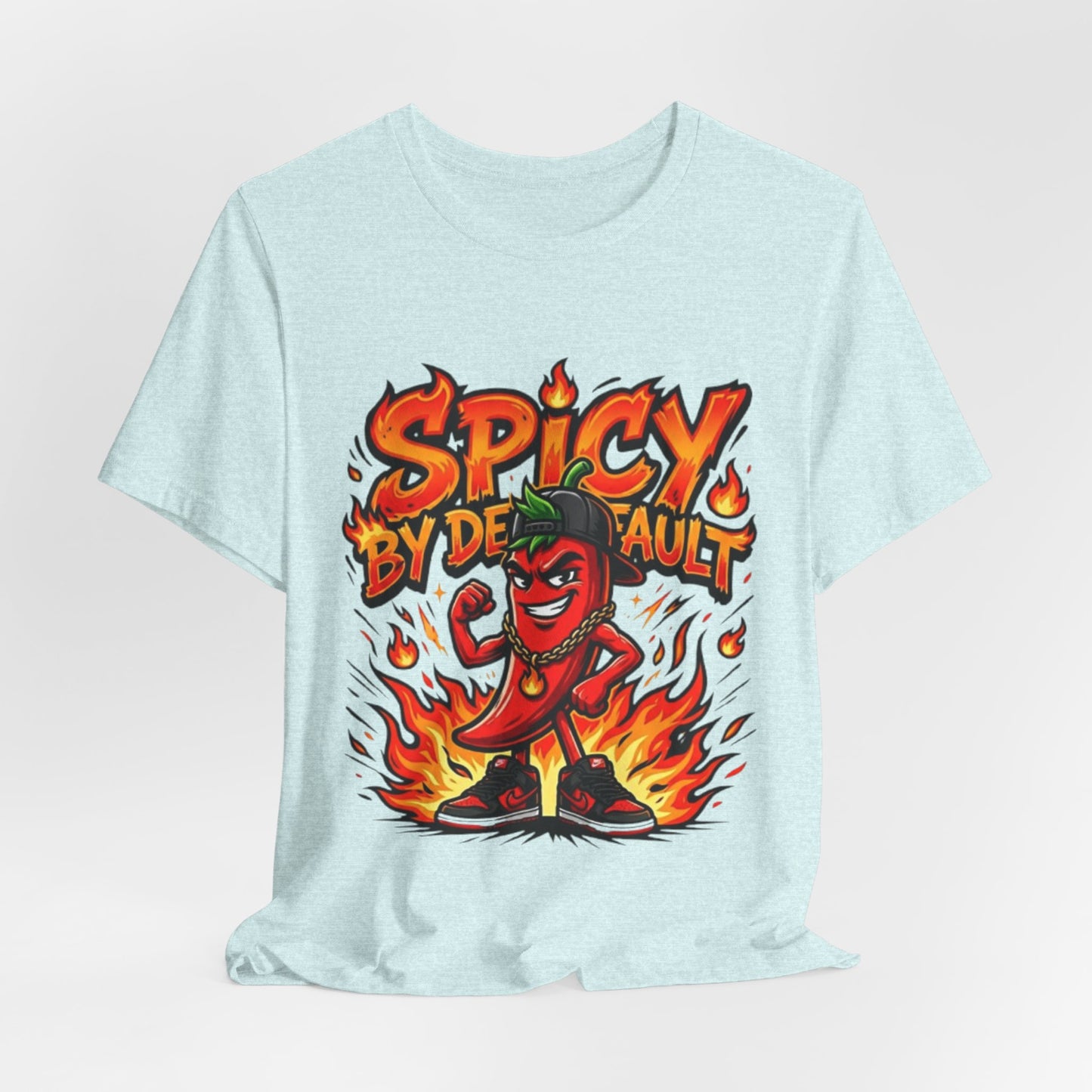 Spicy By Default T-Shirt — Funny Hot Pepper Graphic Tee
